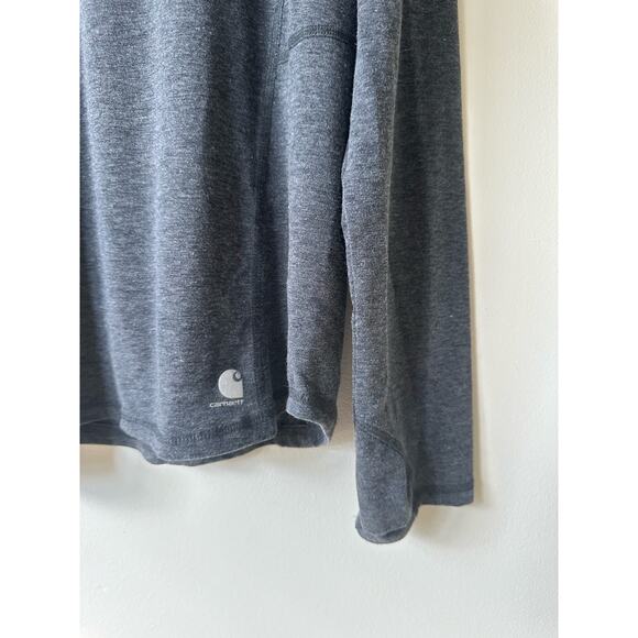 Carhartt Force Feendale 1/4 Zip Gray Long Sleeve Pullover - Picture 4 of 7